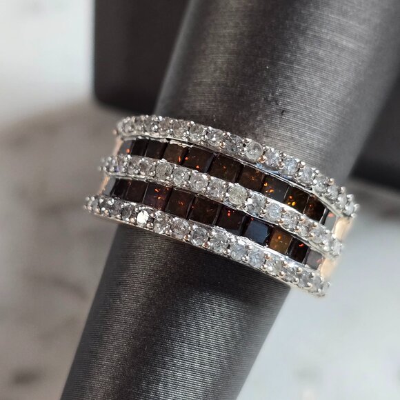 Womens Vintage Estate 10K Rose Gold Diamond & Ruby Ring, 5.9g E7647
